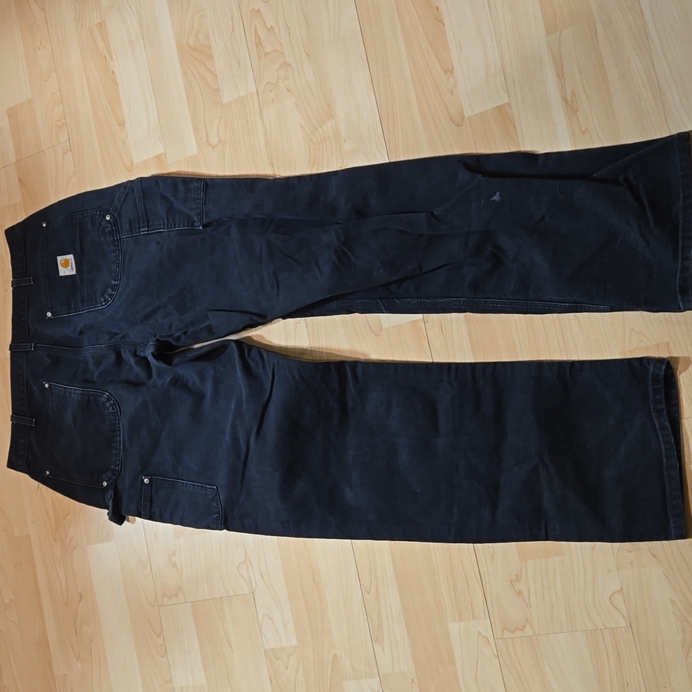Vtg Carhartt Helmets to Hardhats Double Knee Black Work Pants B01-BLK 36x36 - Picture 4 of 16